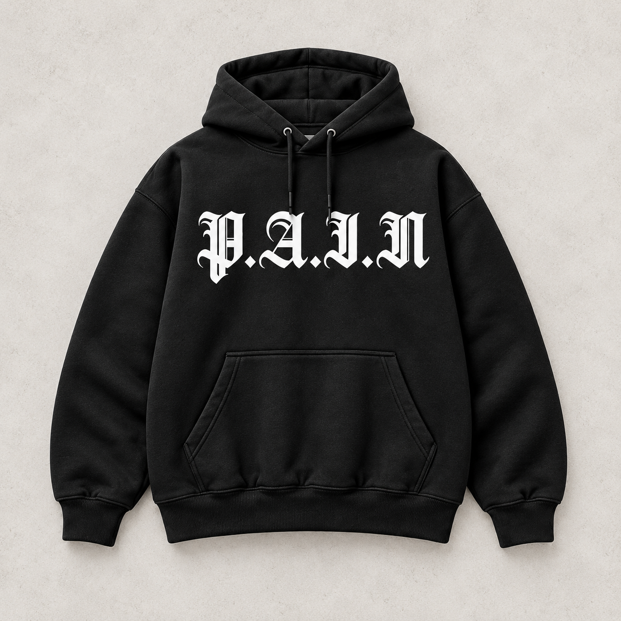 Signature Hoodie — Black, P.A.I.N product design