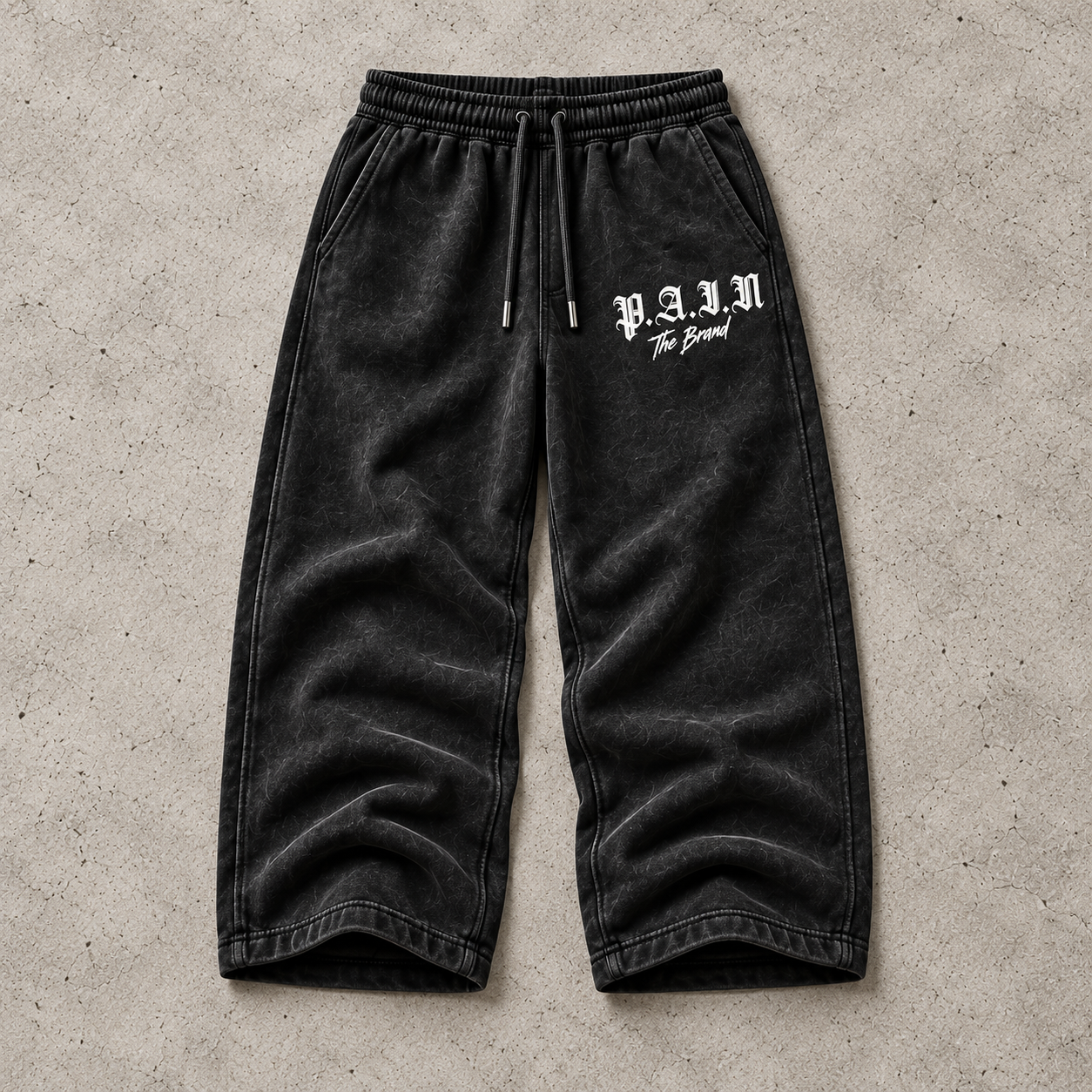 Washed Black Sweatpants — Matching sweatsuit bottom, P.A.I.N product design